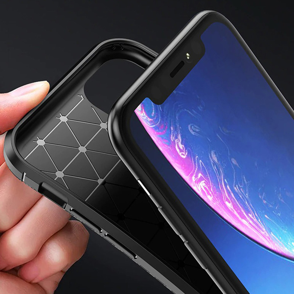 Carbon Shield TPU калъф за Motorola Moto G10/Moto G20/Moto G30 - Черен