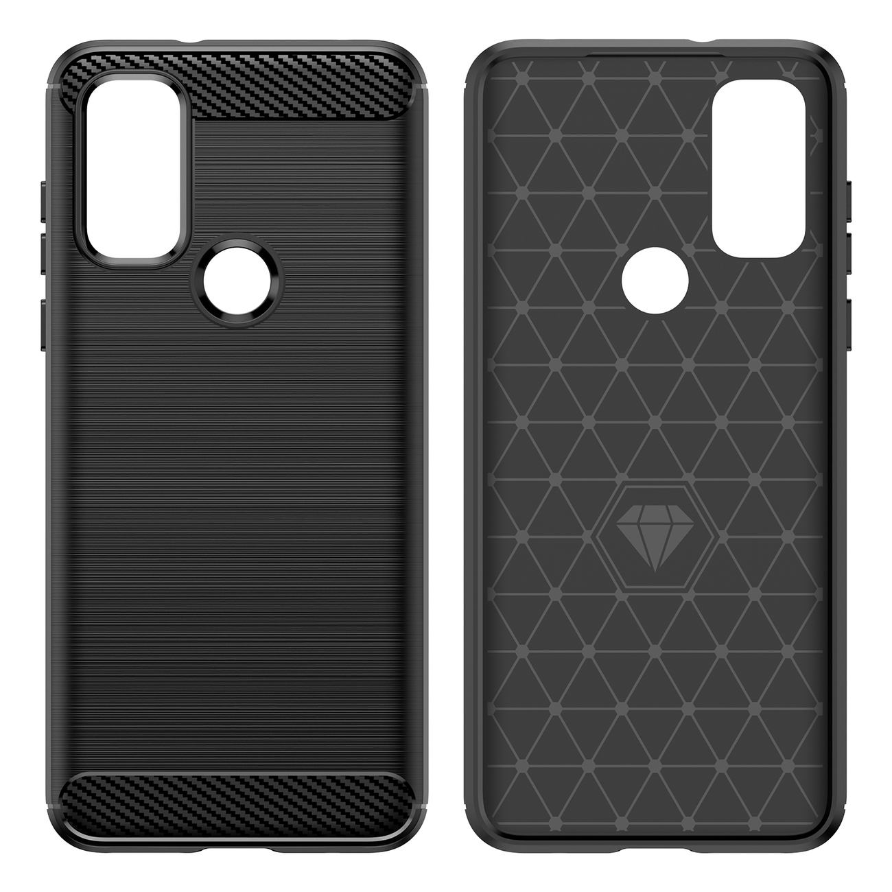 Carbon Shield TPU калъф за Motorola Moto G Play 2023 - Черен