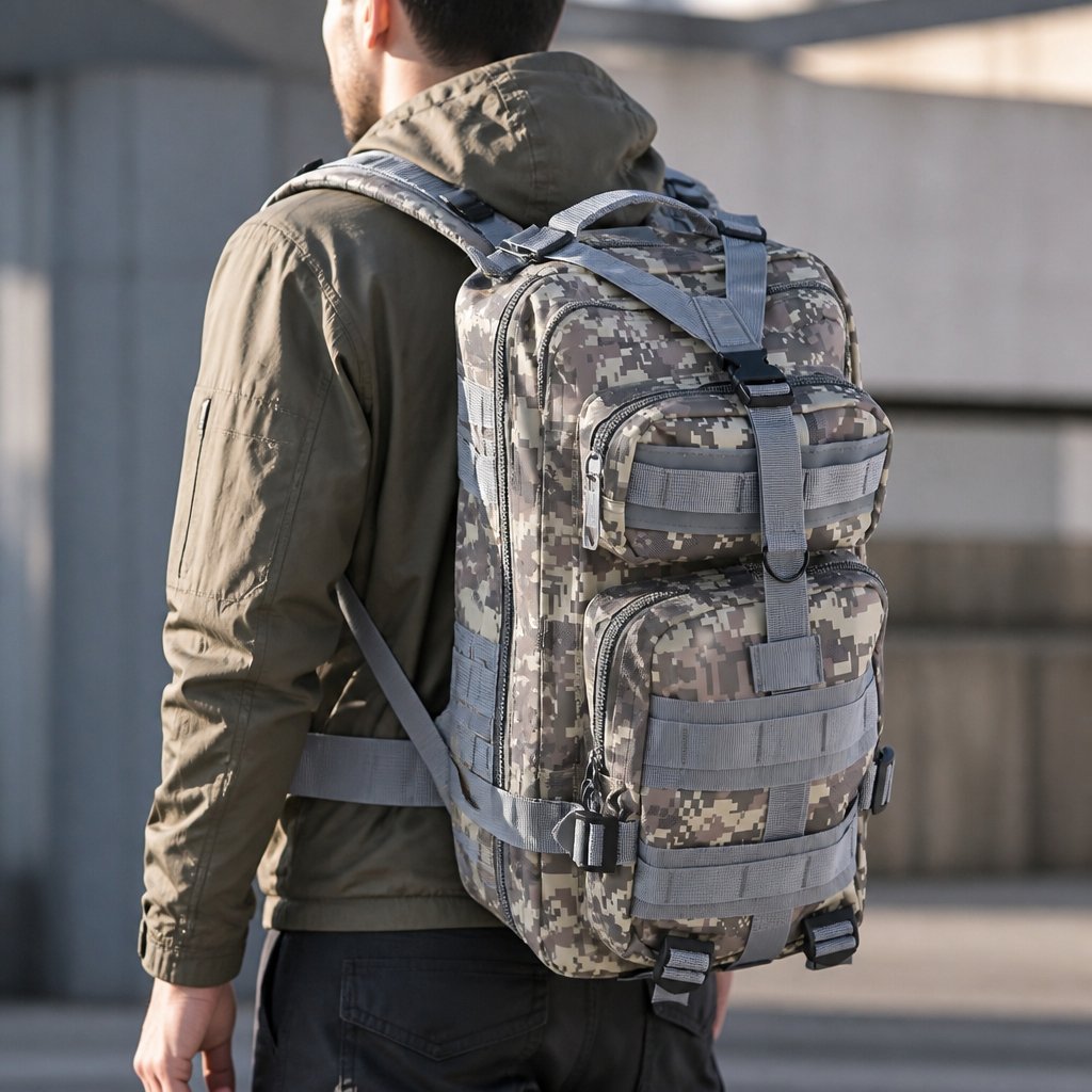 Тактически ранец 30L - Сив / Кафяв